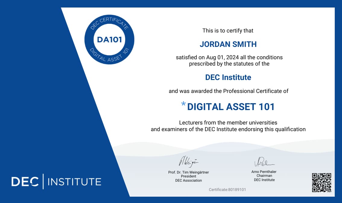 Digital Asset 101 Certificate - Part 2