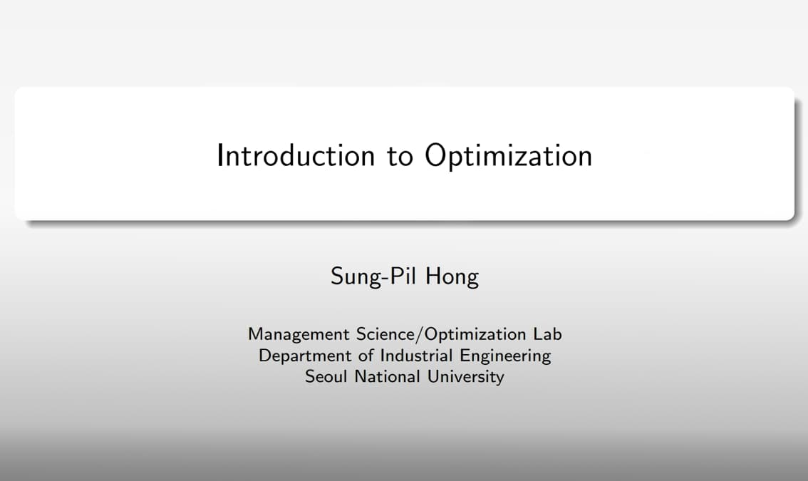 Introduction to Optimization